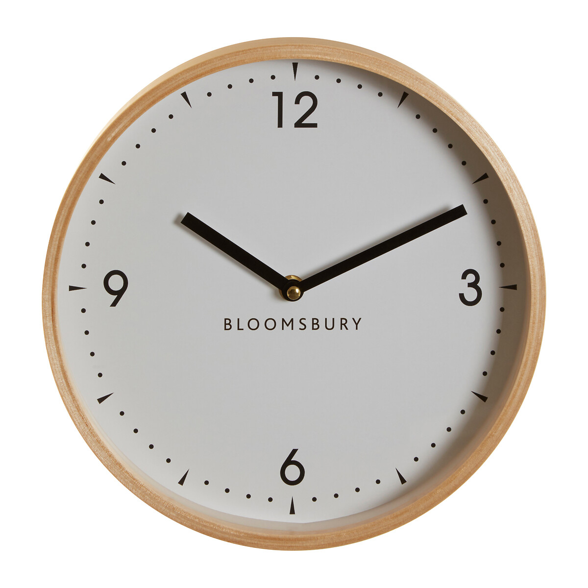 25cm Circular Natural Wood Wall Clock  white, SO'HOME