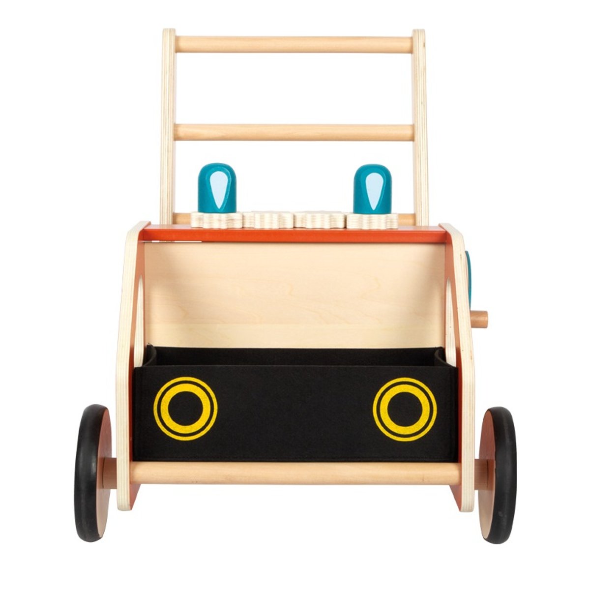 Chariot de marche en bois Pompiers rouge, SMALL FOOT COMPANY