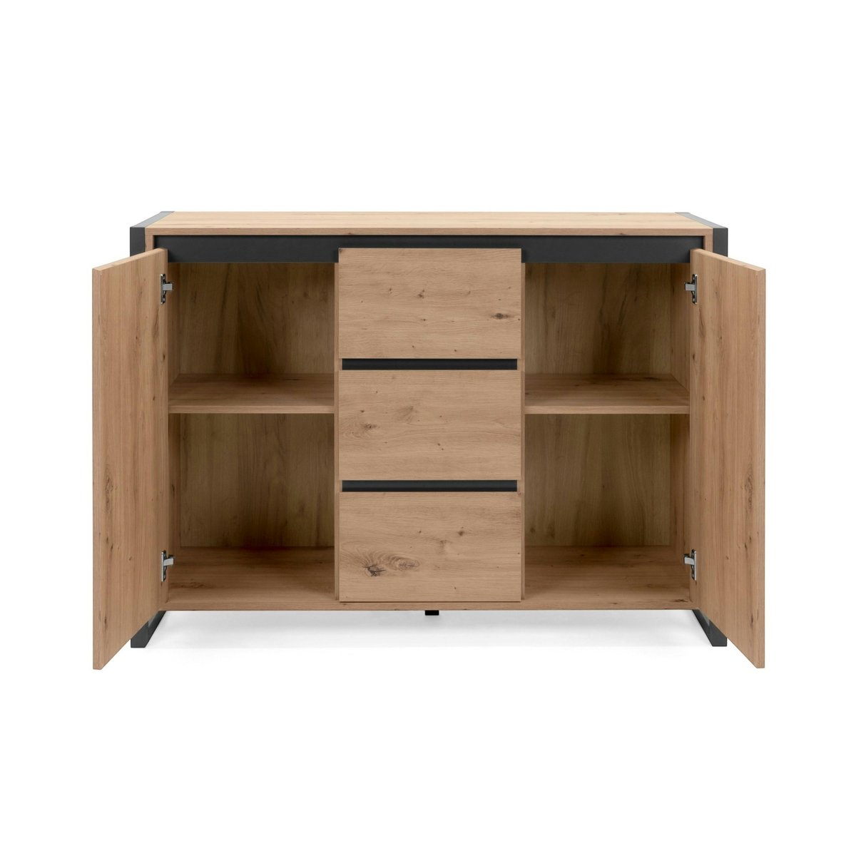 Buffet 2 portes, 3 tiroirs ALVA chêne, PIER IMPORT