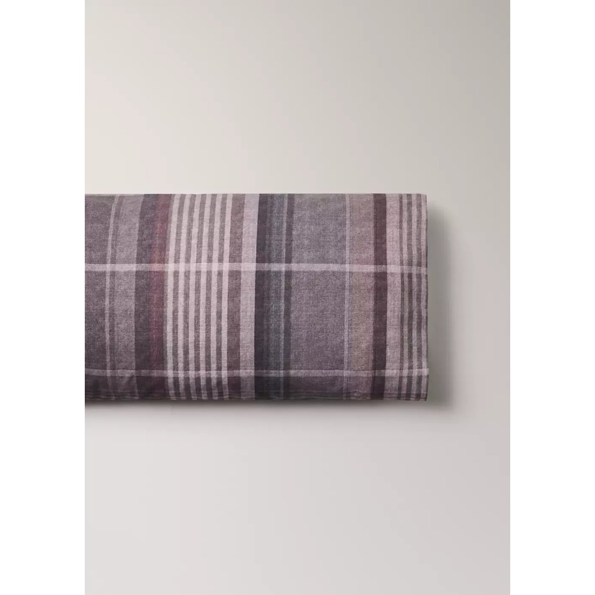 Taie d'oreiller percale de coton carreaux multicolores 45x110 cm marron, MANGO HOME