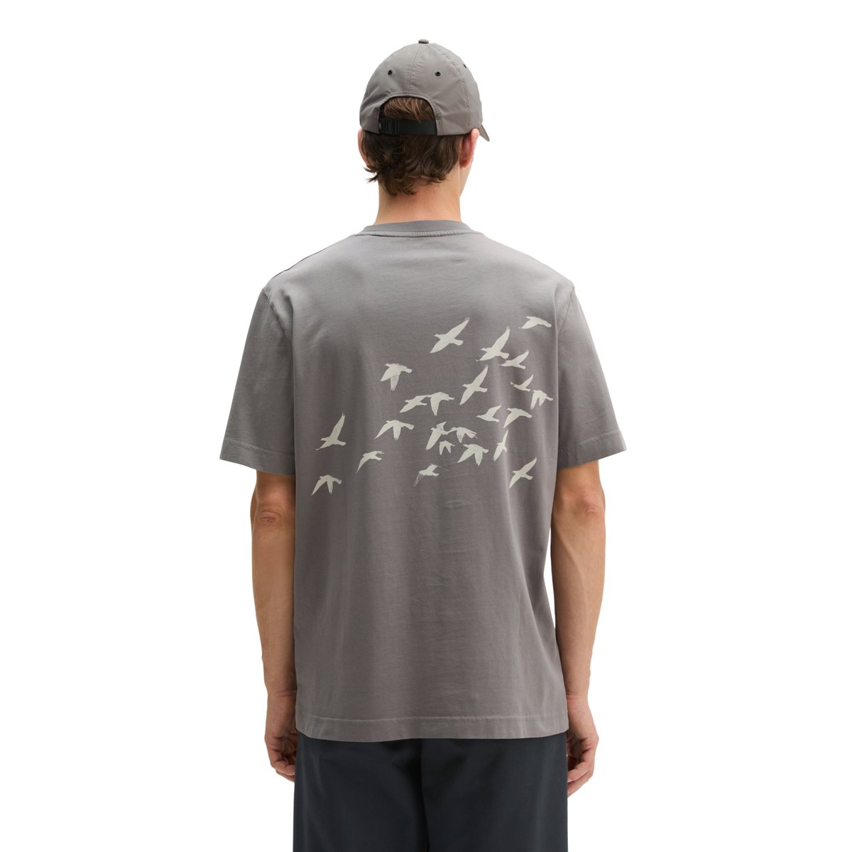 T-shirt regular en coton bio régénéré gris, MARC O'POLO