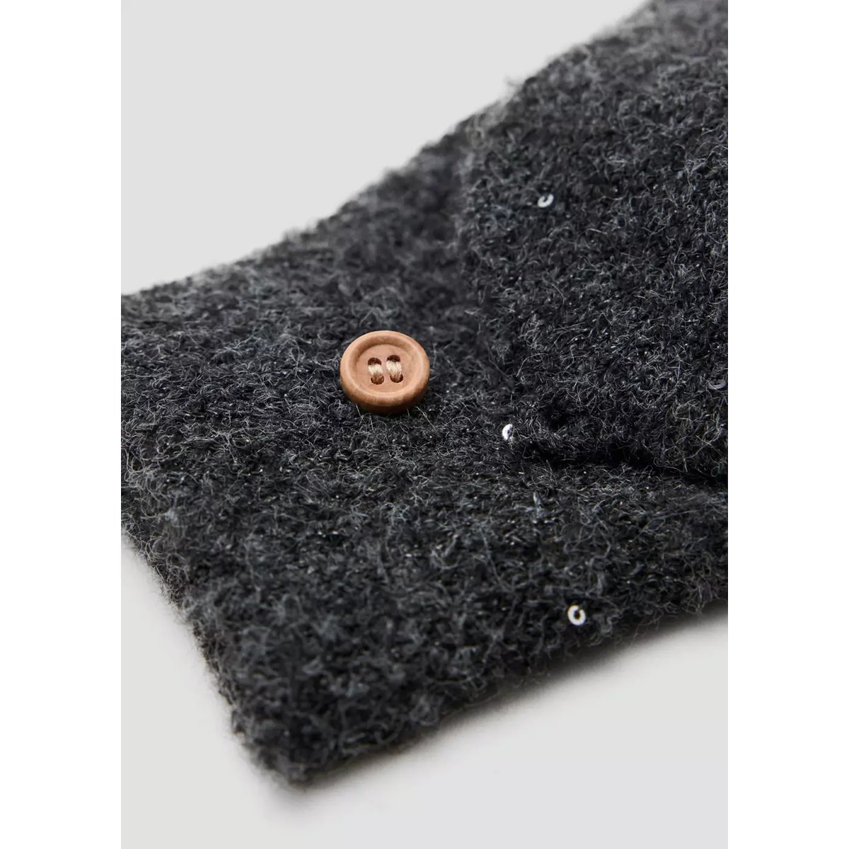 Mitaine ornée de paillettes gris anthracite, MANGO KIDS