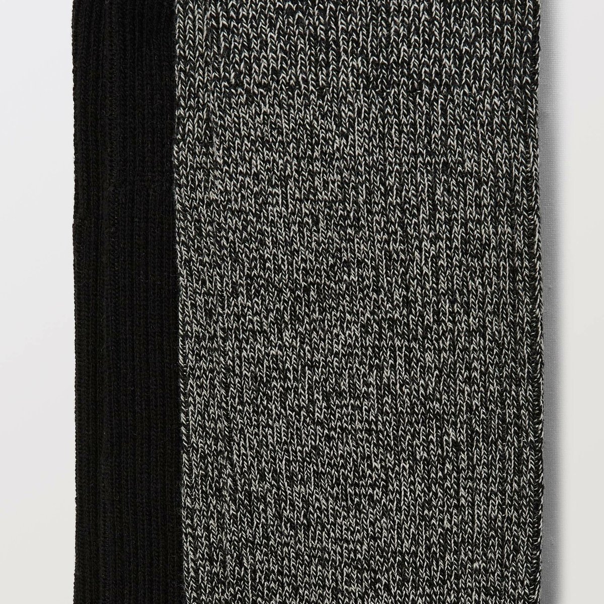Lot de 2 chaussettes à côte en coton noir, MONOPRIX