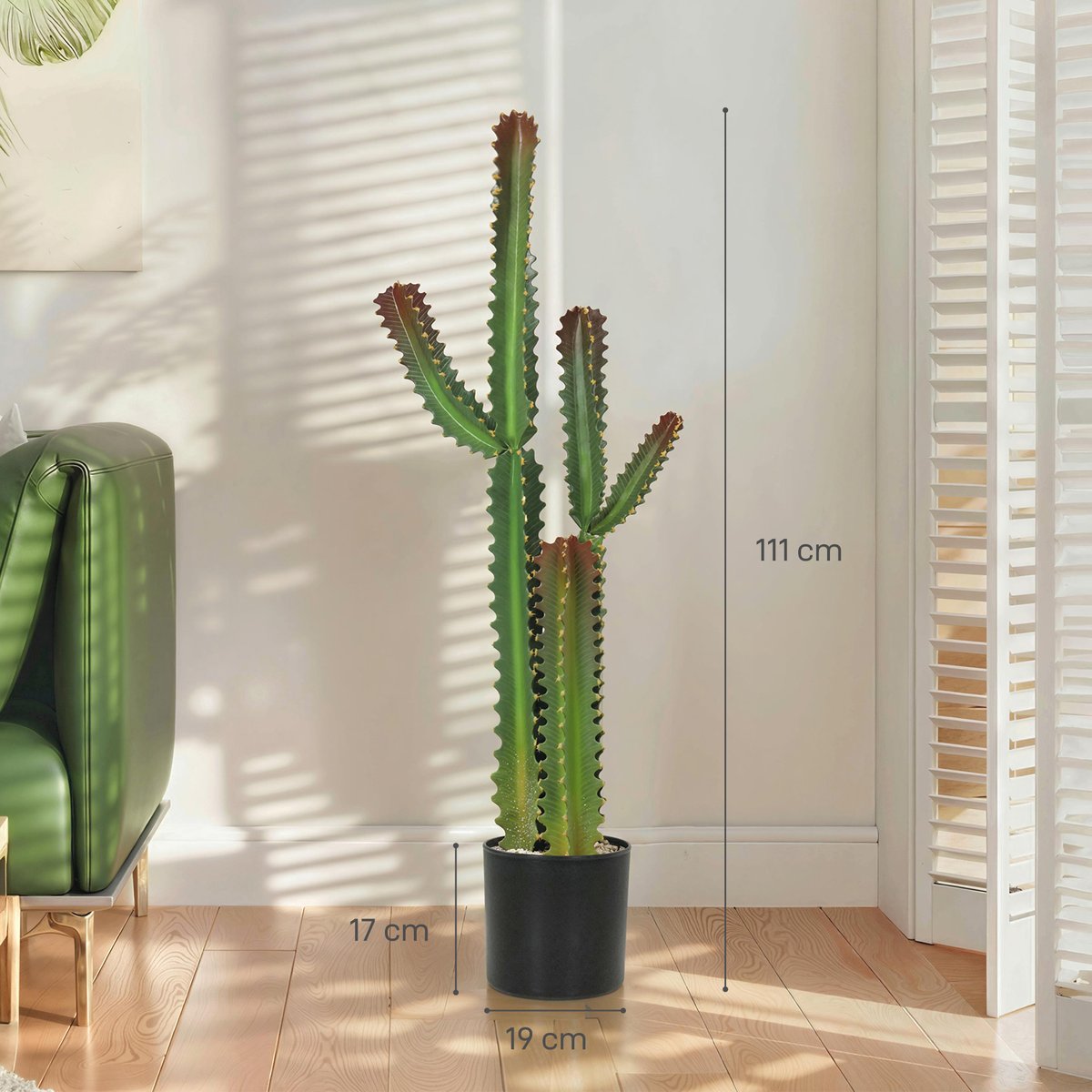 Cactus artificiel vert, HOMCOM
