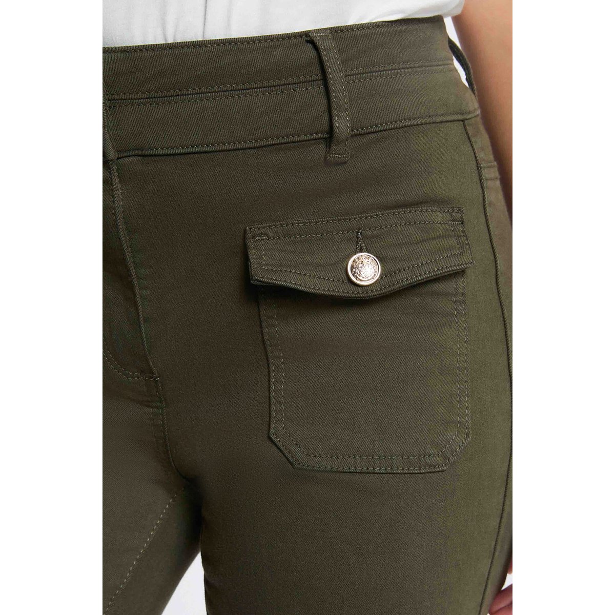 Pantalon bootcut vert kaki, MORGAN