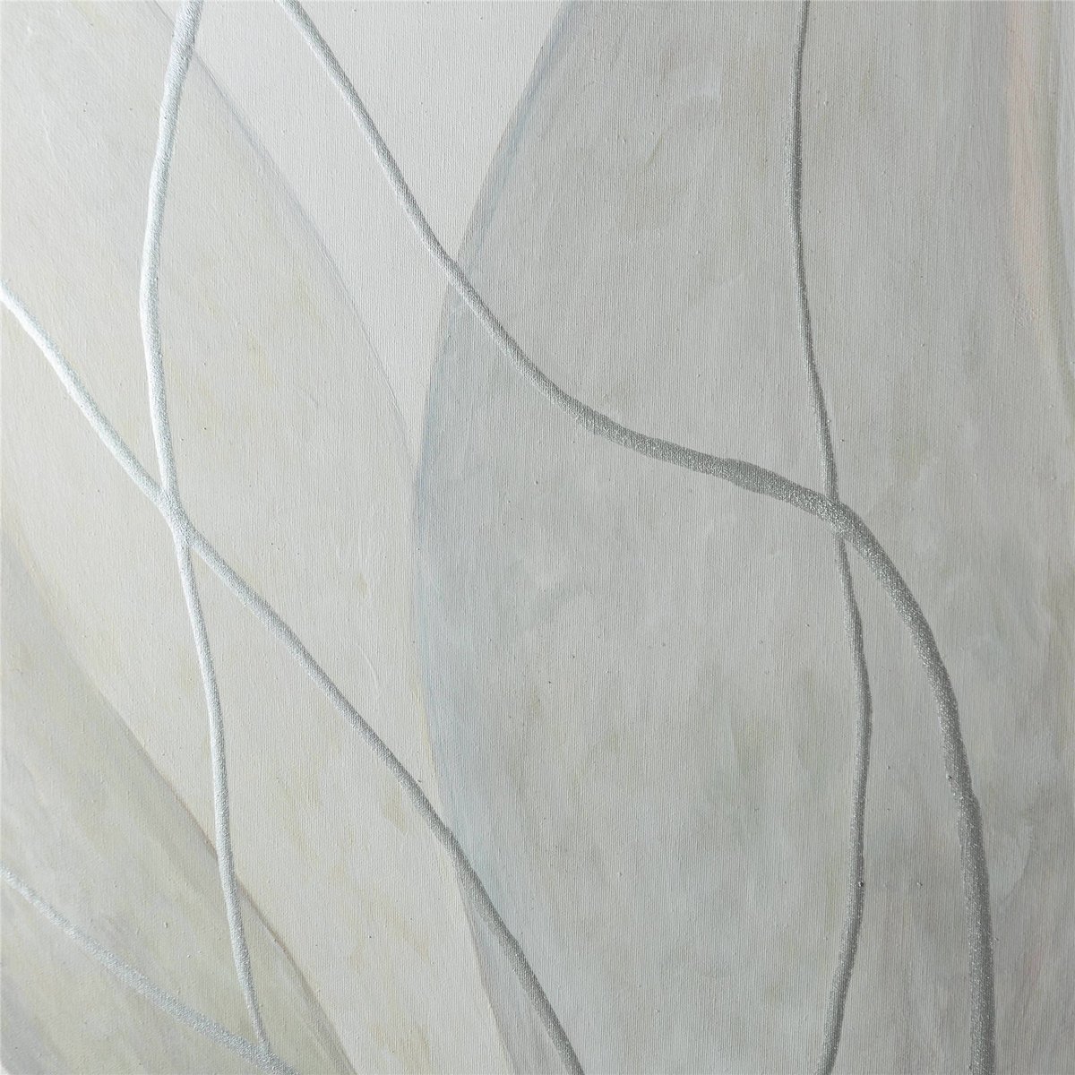 Toile murale fleur abstraite blanc et gris, RECOLLECTION