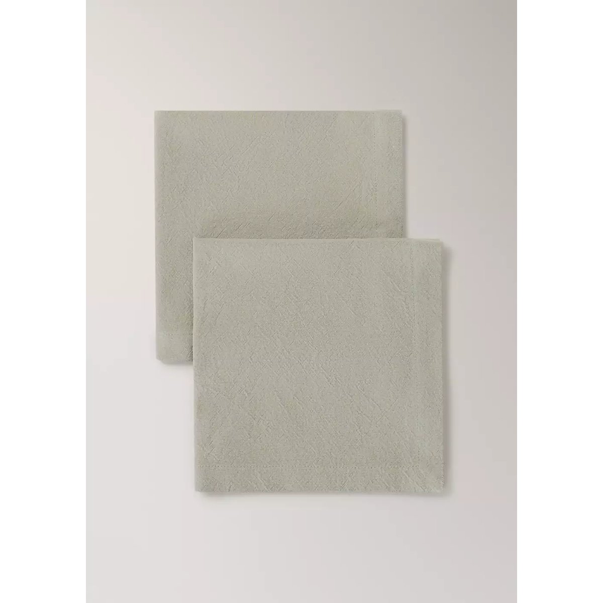 Serviettes en coton délavé 45 x 45 cm vert, MANGO HOME