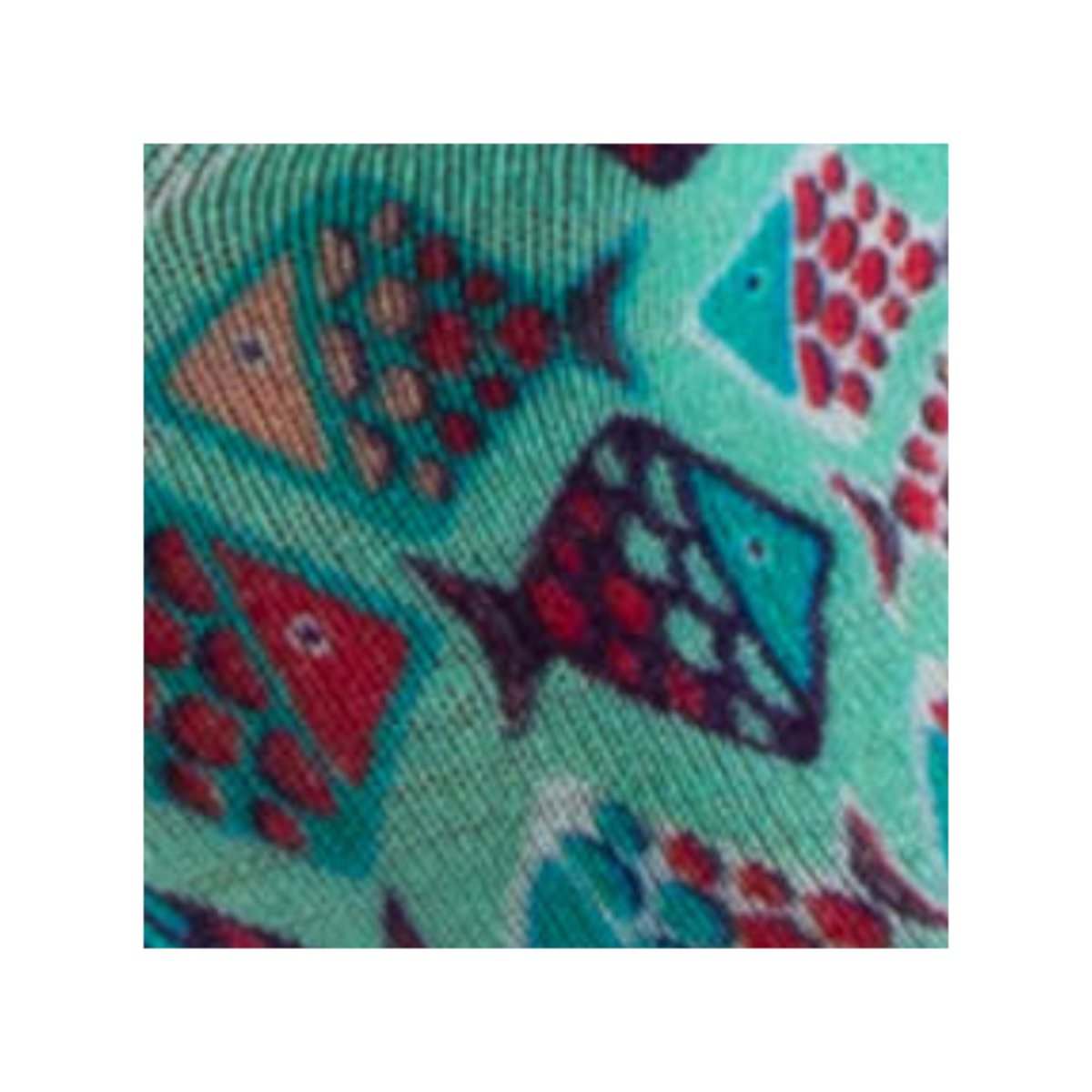 Mi-chaussettes imprimées all over poissons Viscose de bambou turquoise rose, KINDY