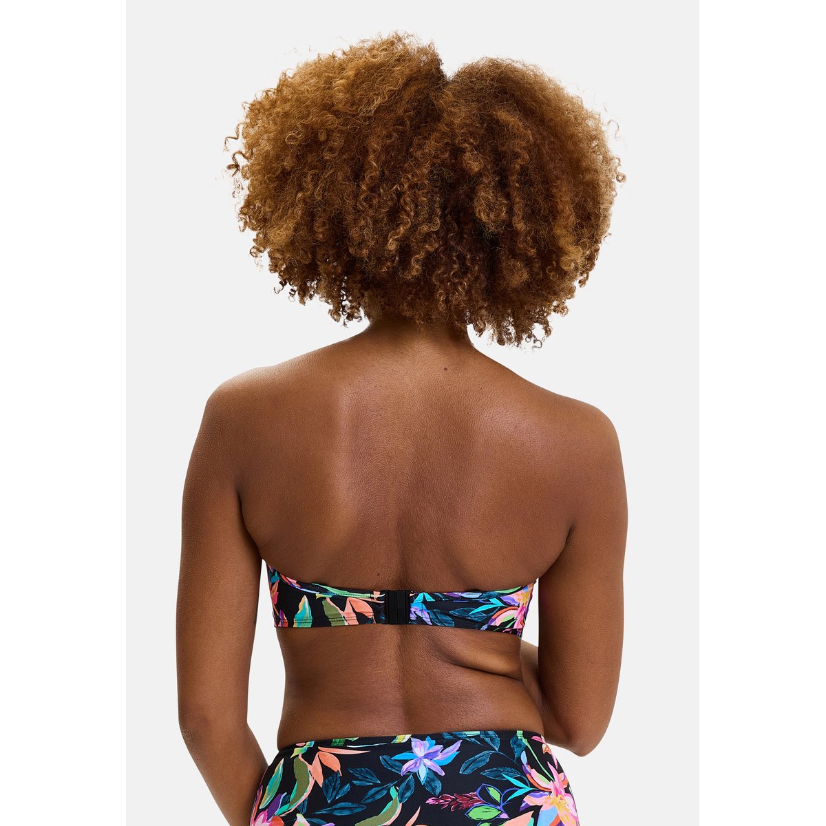 Haut de maillot de bain bandeau BARBADE paradis tropical noir, SANS COMPLEXE