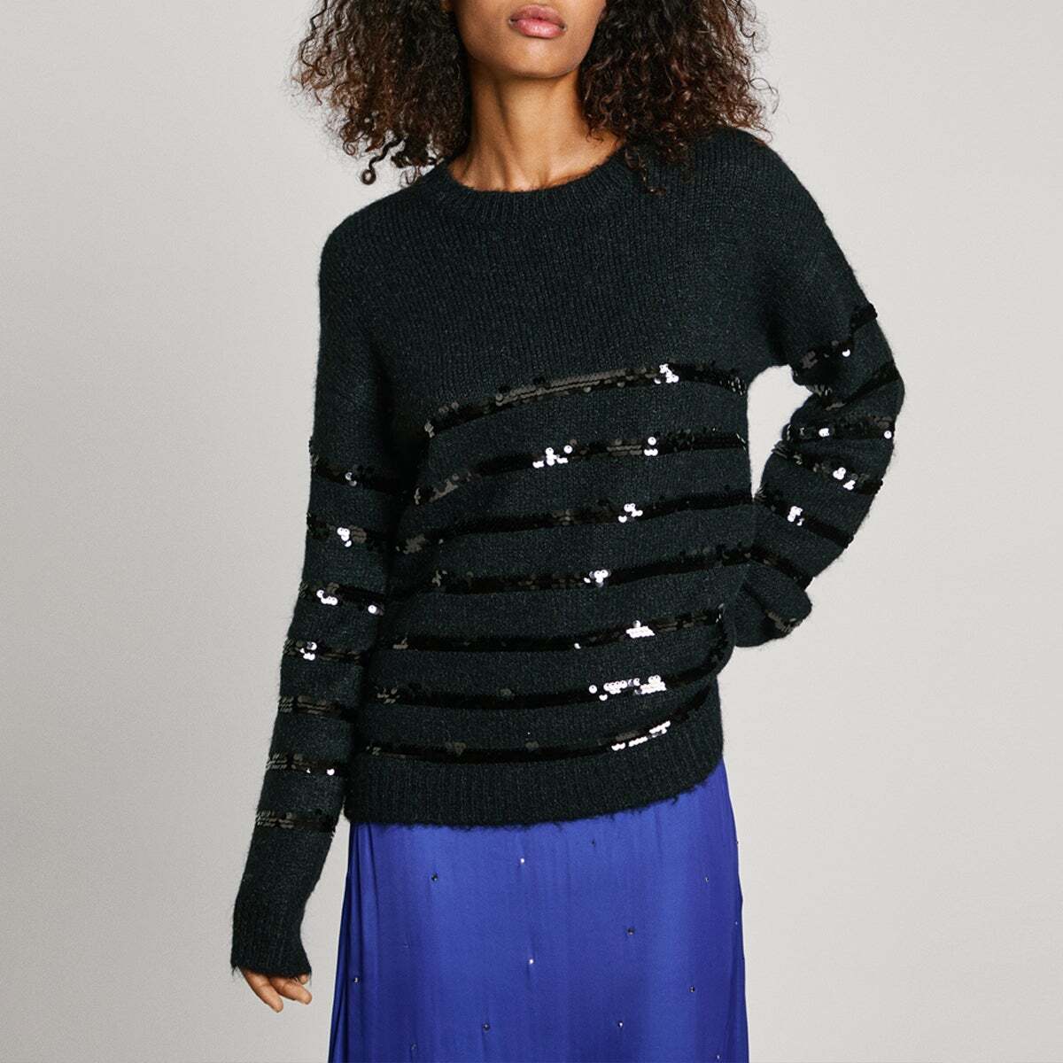 Pull À Sequins En Maille noir, PEPE JEANS