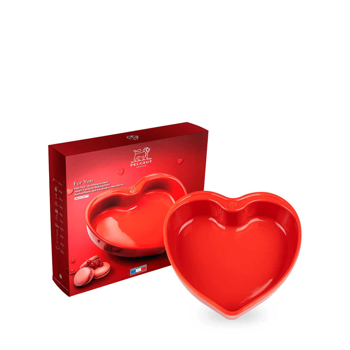 Plat four céramique coeur rouge 26 cm FOR YOU rouge, PEUGEOT