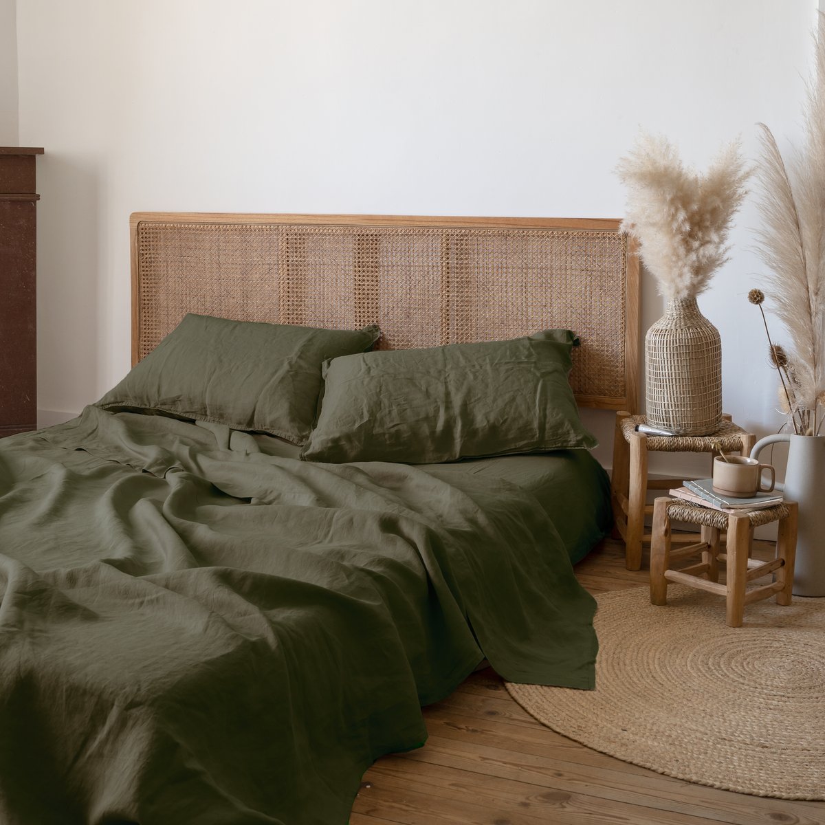 Drap de lit lin lavé SONGE bocage, CARRE BLANC