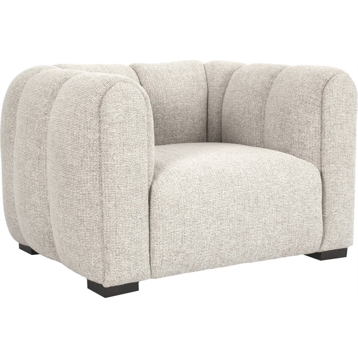 Fauteuil lounge aux formes arrondies beige naturel, RECOLLECTION