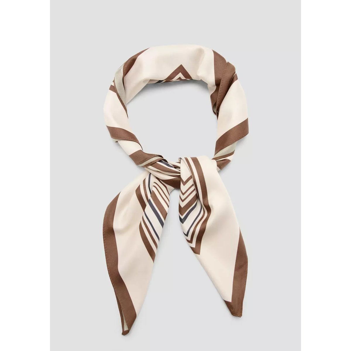 Foulard imprimé géométrique beige, MANGO