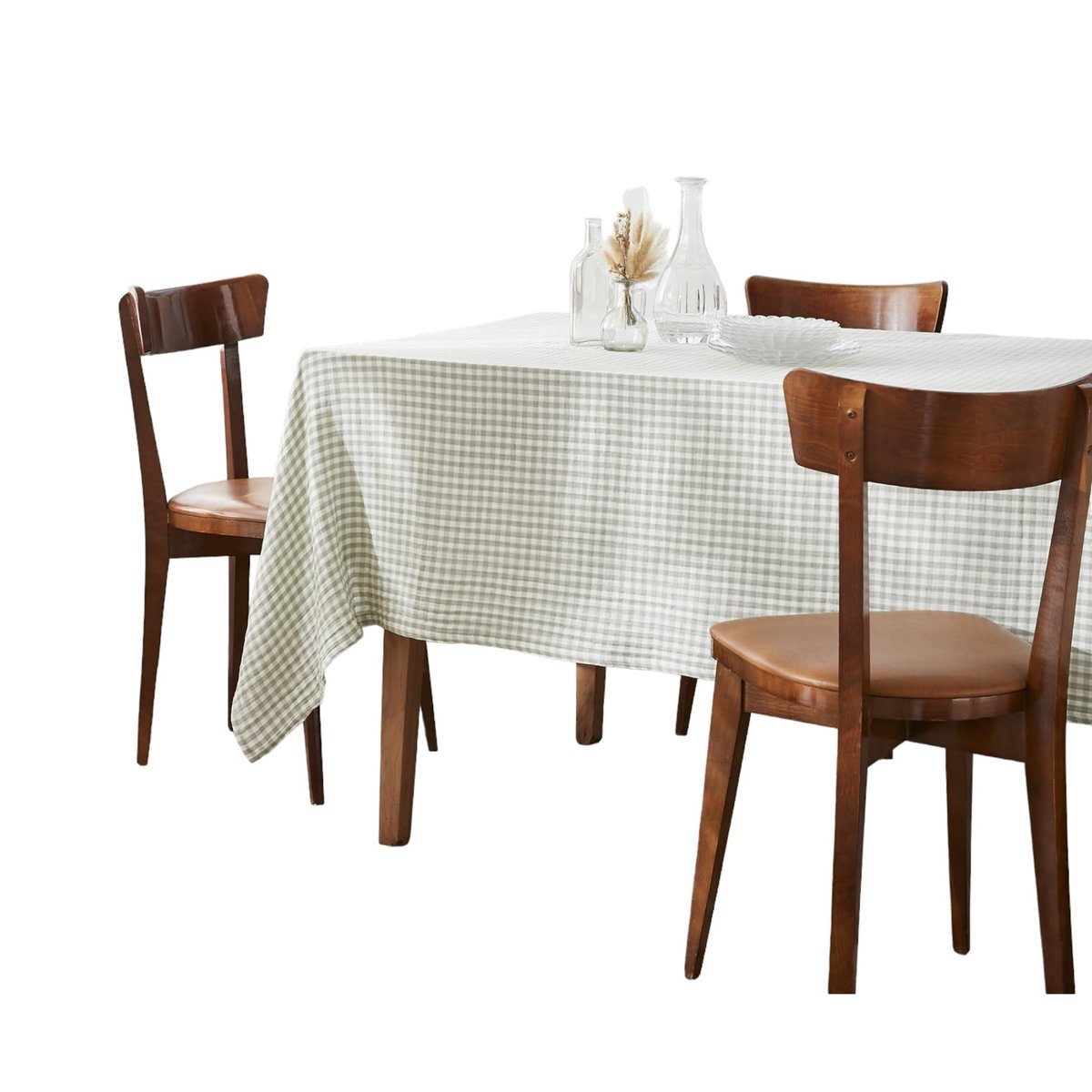 Nappe en gaze de coton Vickie vichy eucalyptus, EDEN