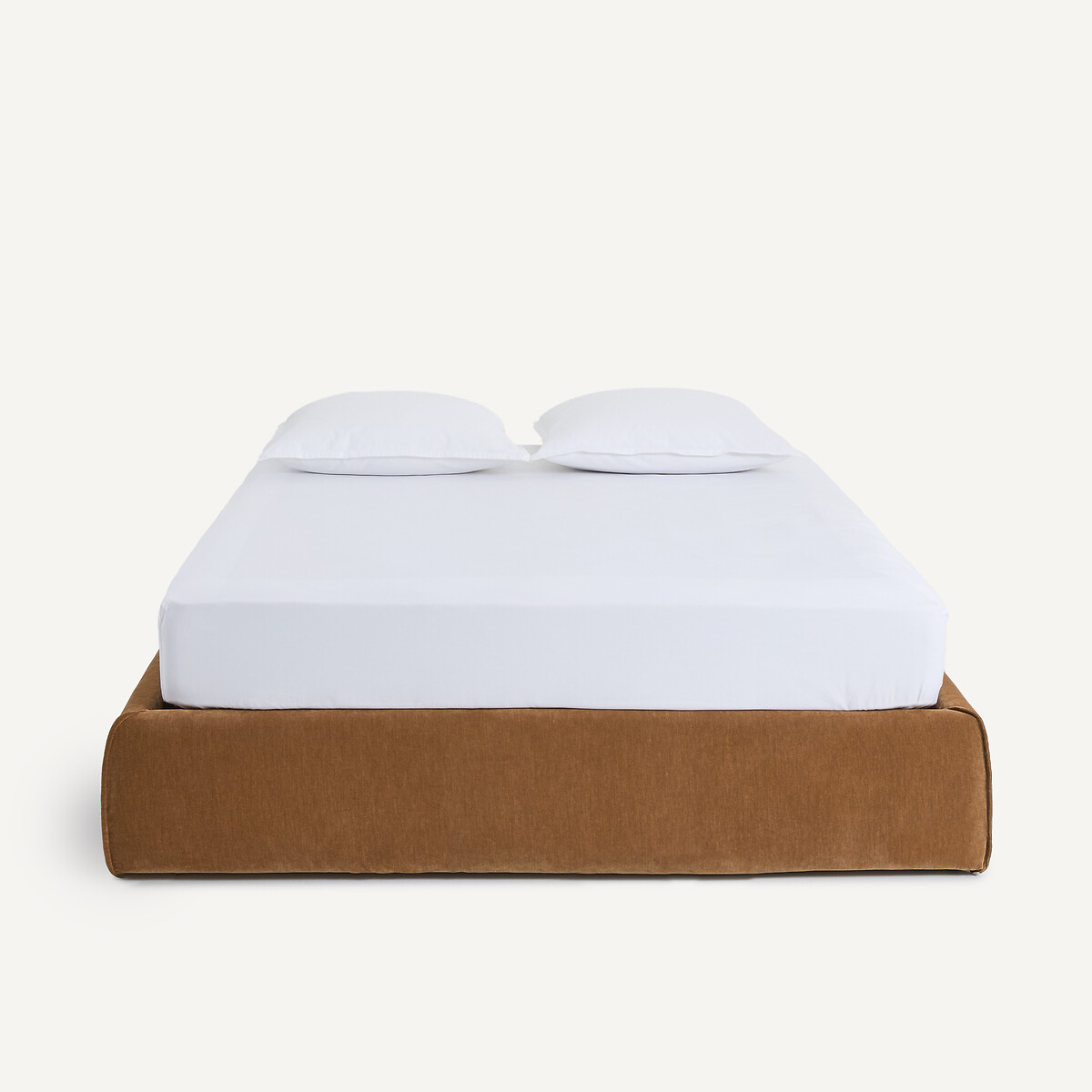 Housse de cadre de lit-coffre, en polyester, CONNOR caramel, AM.PM