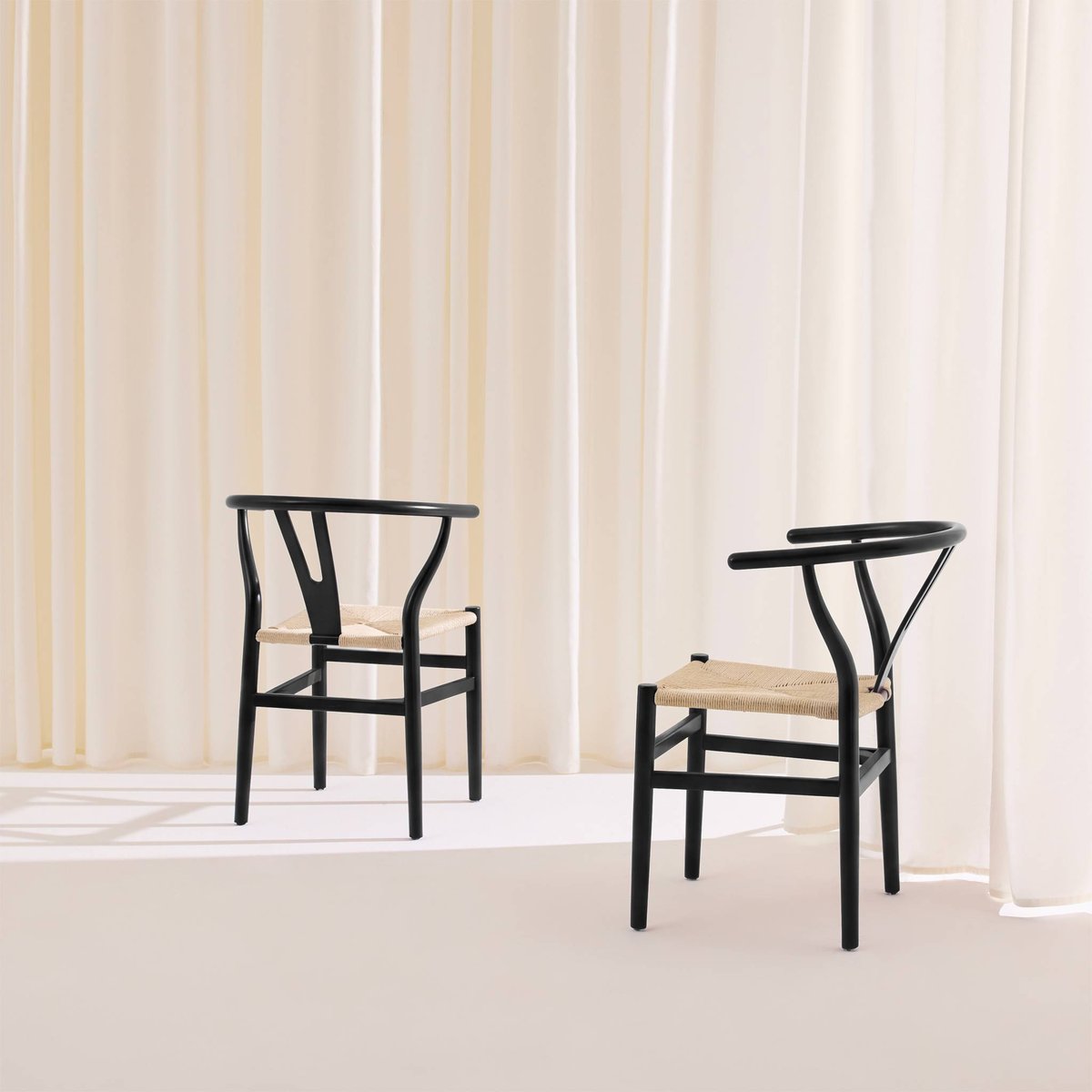 Chaise vintage bois de hêtre et cordes (lot de 2) CECILE naturel, SWEEEK