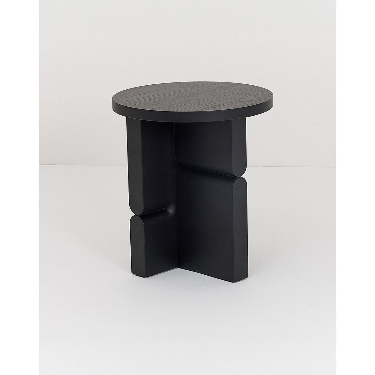 Tabouret et table d'appoint en bois peint noon noir, NOBODINOZ
