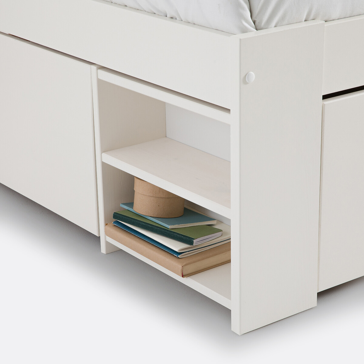 Bed met lattenbodem, lades en nachtkastjes, Konni wit, LA REDOUTE INTERIEURS