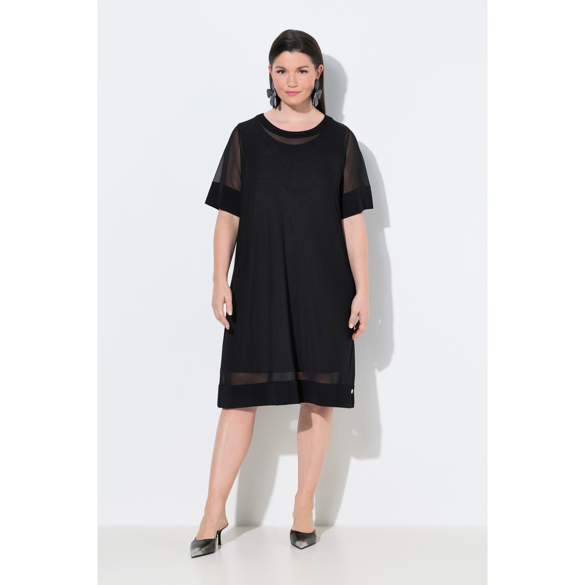 Robe doublée, voile en mesh noir, ULLA POPKEN
