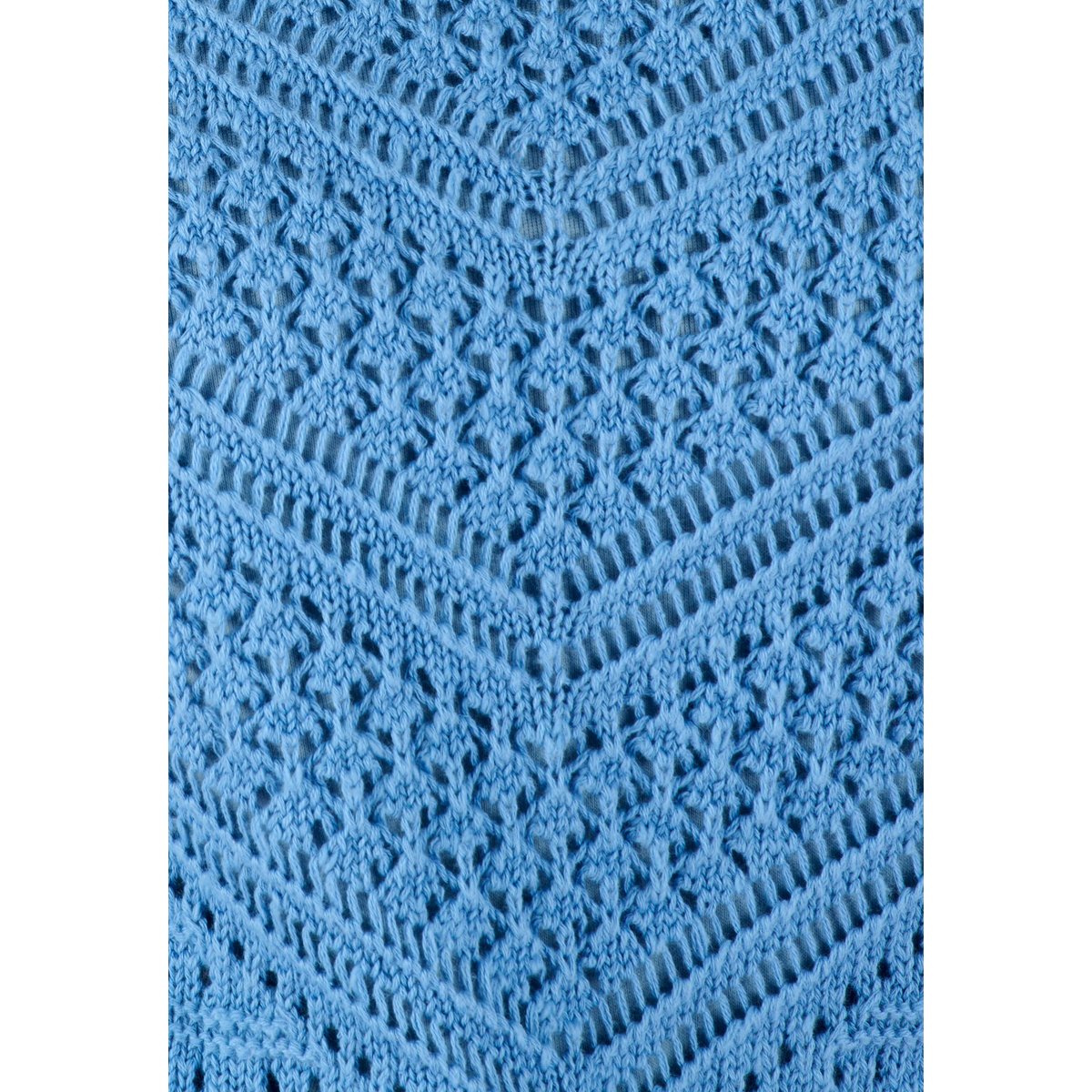 Pull maille fantaisie pur coton bleu, DAMART