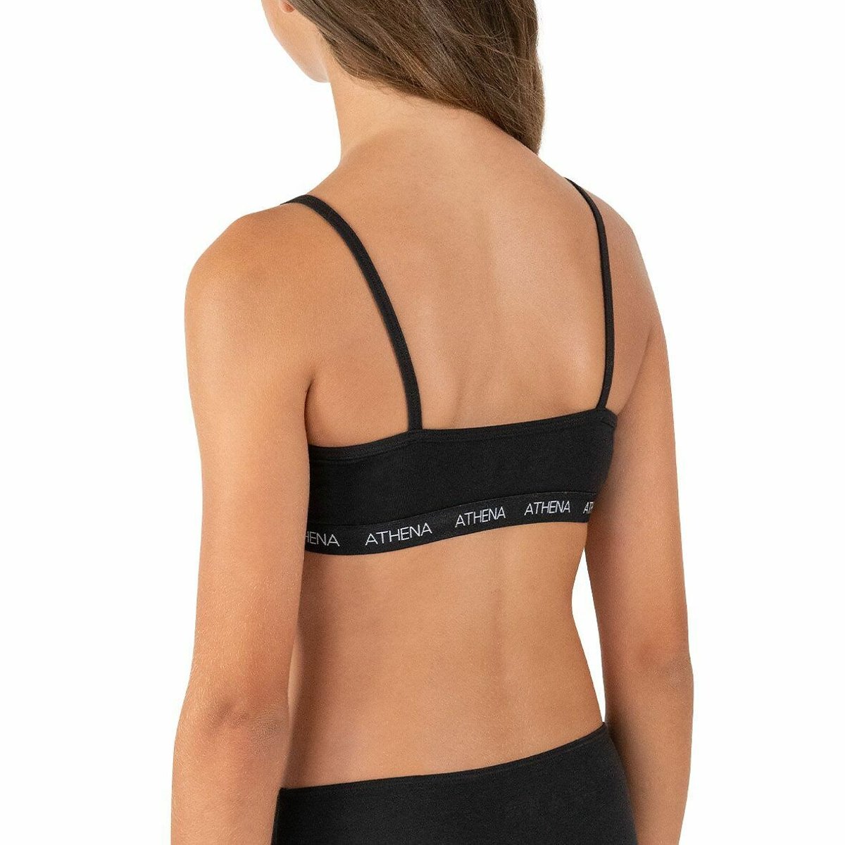 Brassiere in cotone nero , ATHENA