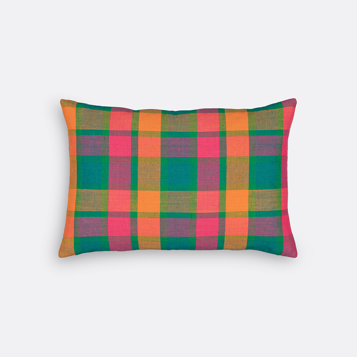 Ivani Cotton Cushion Cover 60x40cm pink/green, LA REDOUTE INTERIEURS