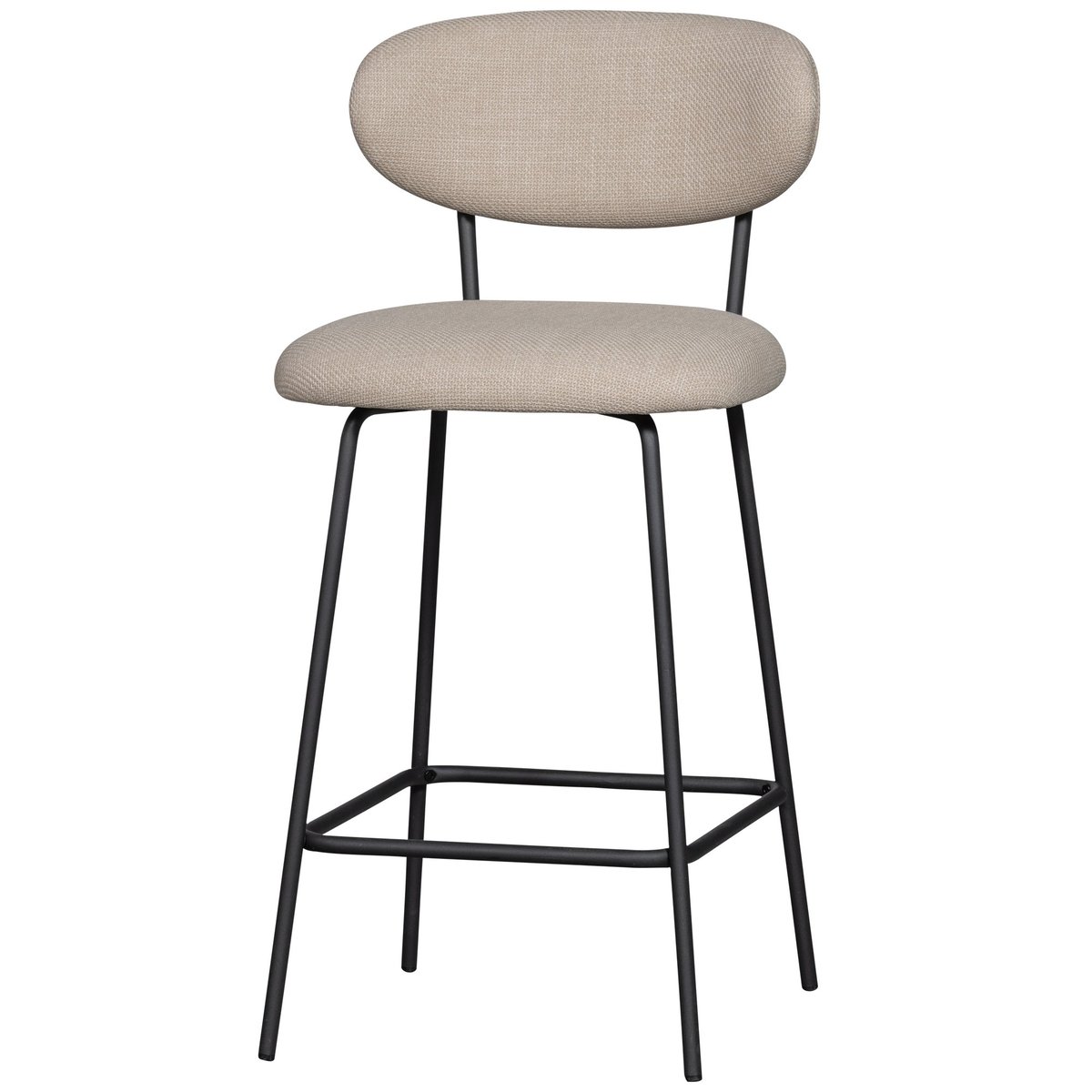 Tabourets de bar en polyester KJELD beige, WOOOD