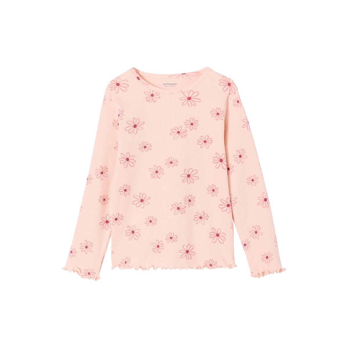 Pyjama à fleurs rose pâle, VERTBAUDET
