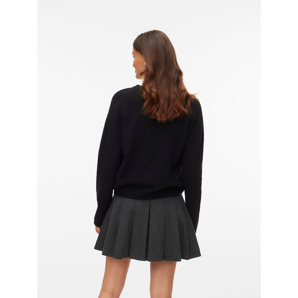 Gilet col rond avec boutons cœur noir, VERO MODA