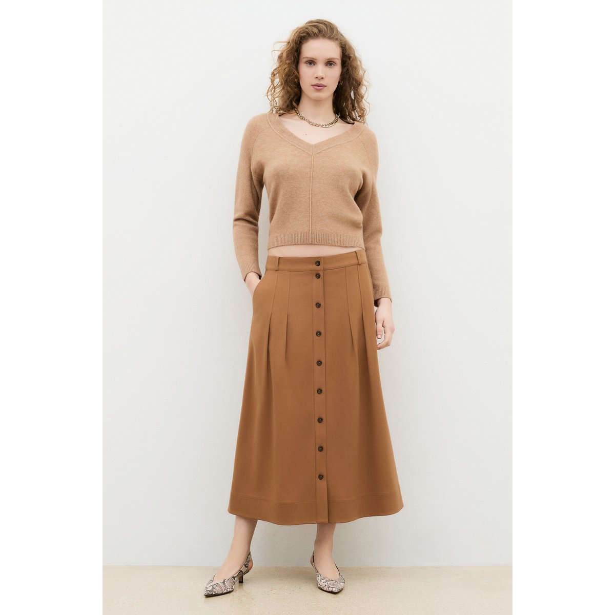 Pull large col v MJERRY camel, CAROLL