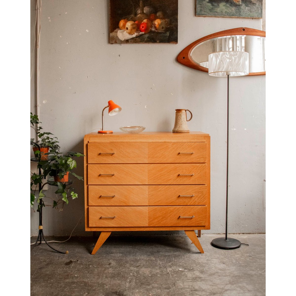 Commode en bois clair style scandinave Olga N°461 - Bon état bois clair, DEBONGOUT