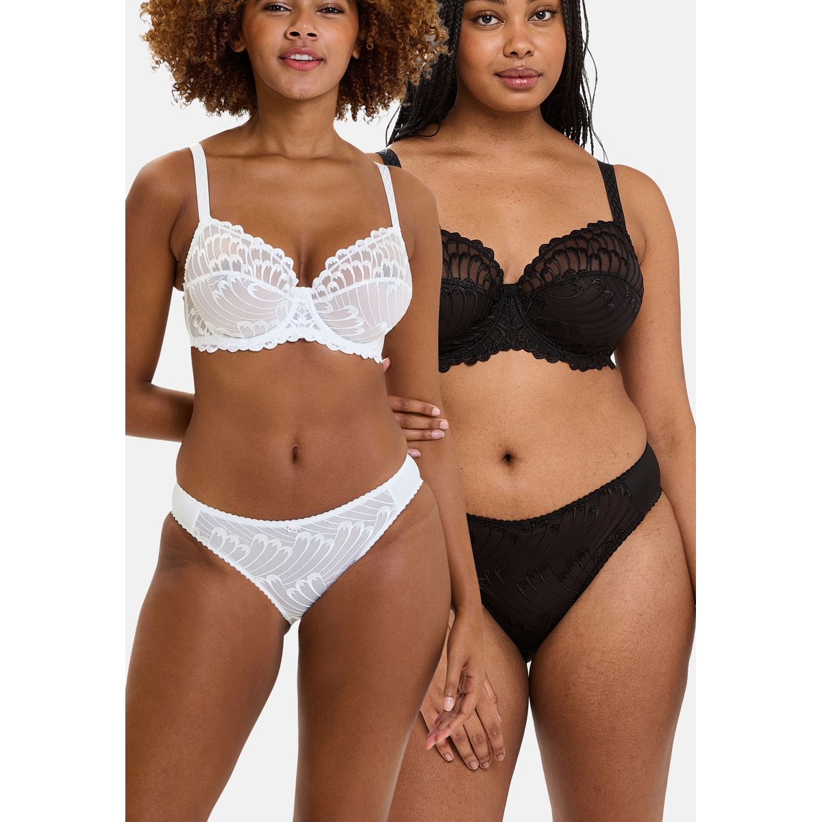 Lot de deux slips NARCISSE ivoire&noir, SANS COMPLEXE