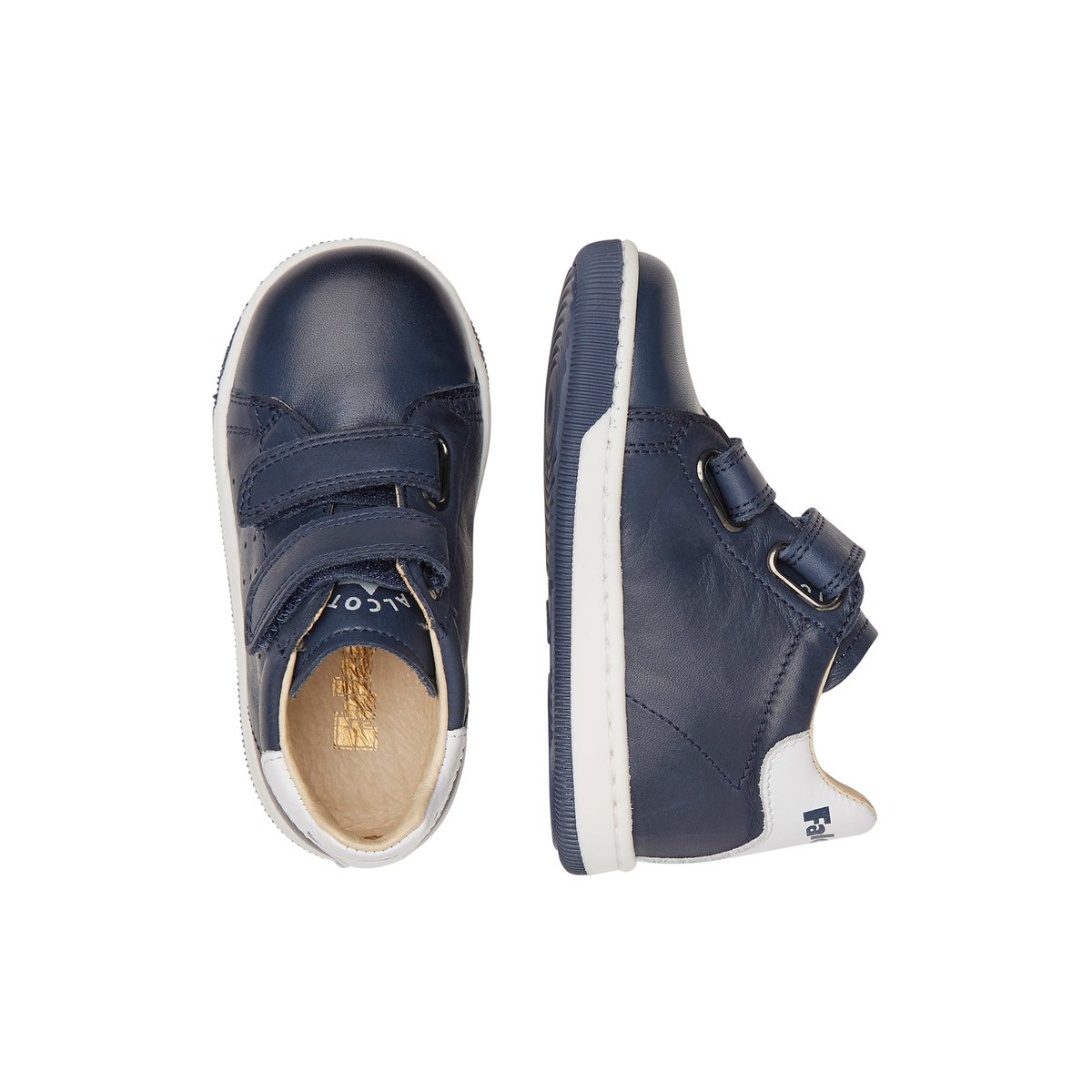 Baskets en nappa avec velcro ADAM VL marine, FALCOTTO