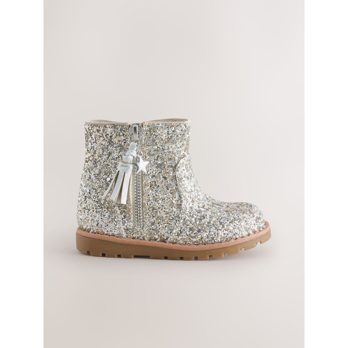 Bottines chelsea zippées à glands argent, NEXT