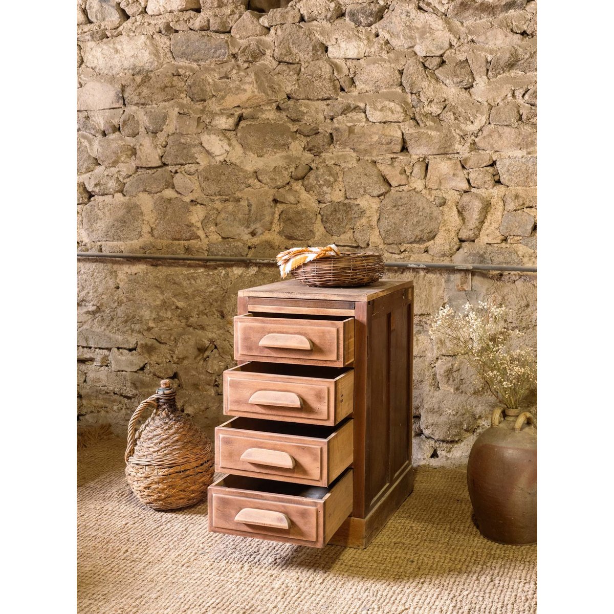 Petite commode en bois Garance N°762 - Bon état bois foncé, DEBONGOUT