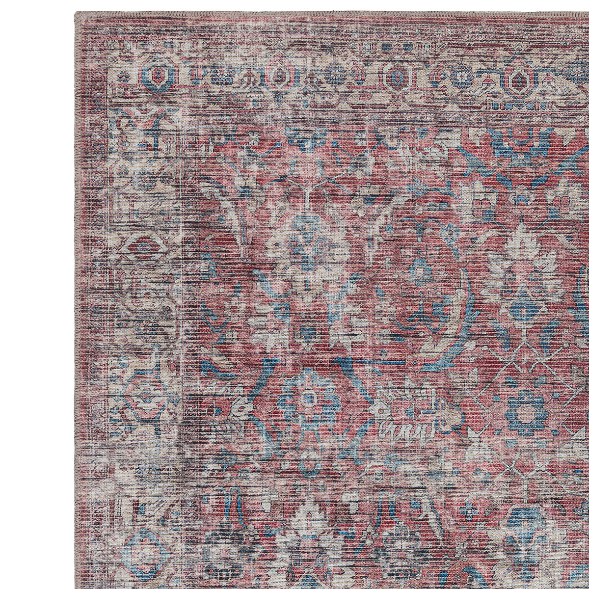 Floral Vintage Style Flatweave Rug red, ÉDITÉ