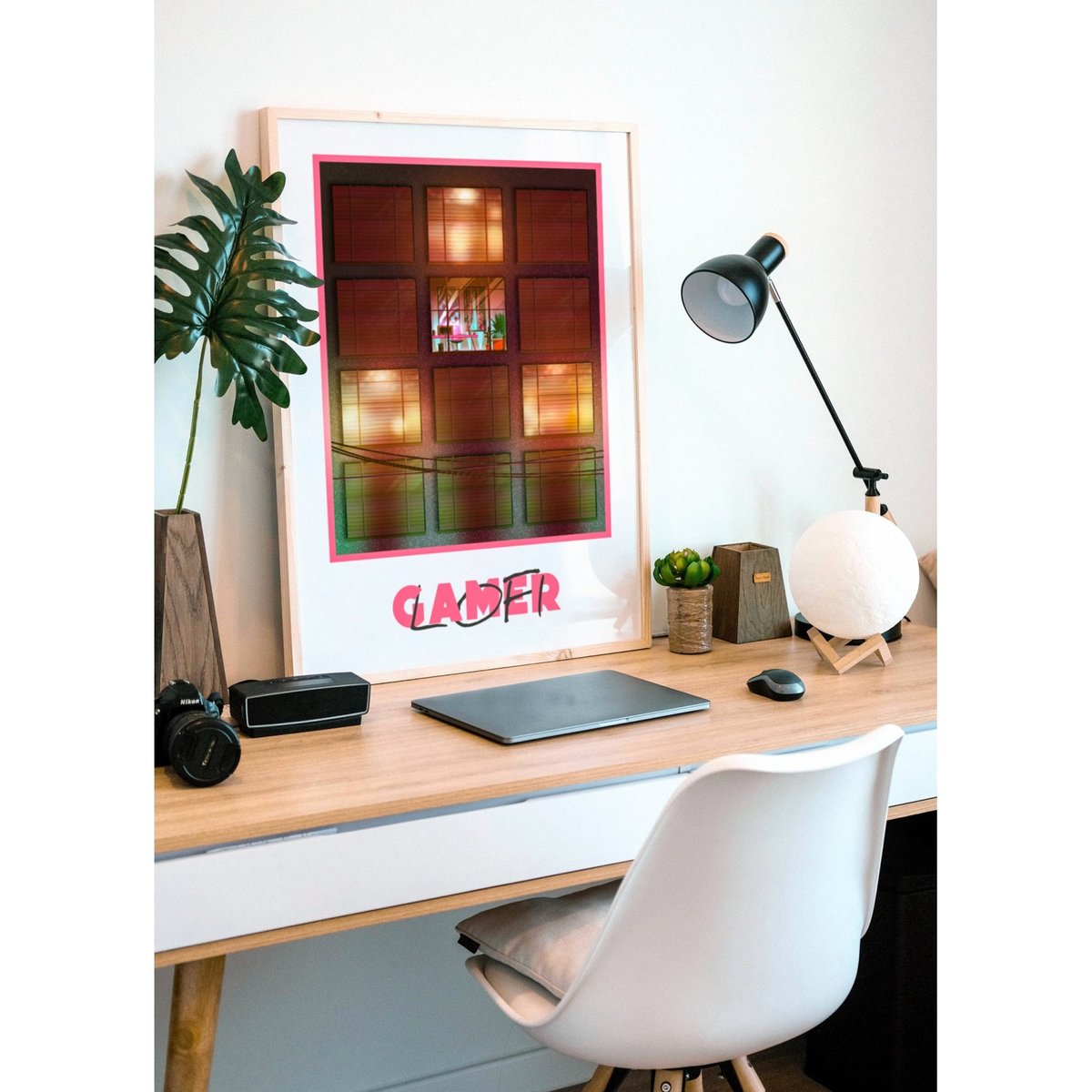 Poster Lofi Gamer blanc, L'AFFICHERIE