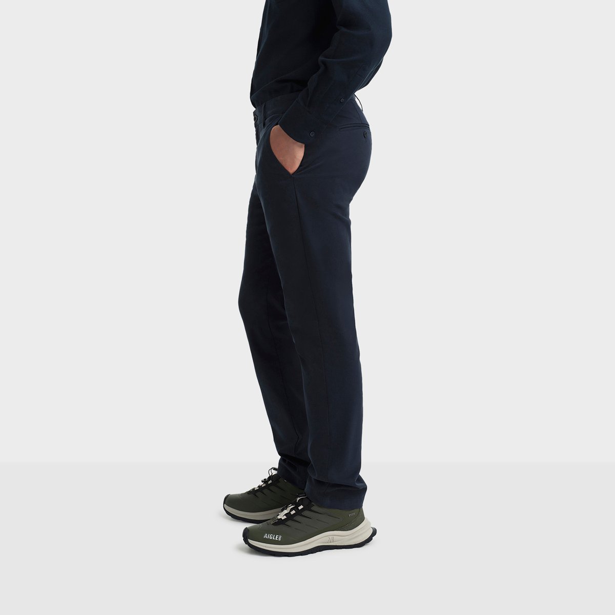 Pantalon chino en coton biologique bleu marine, AIGLE