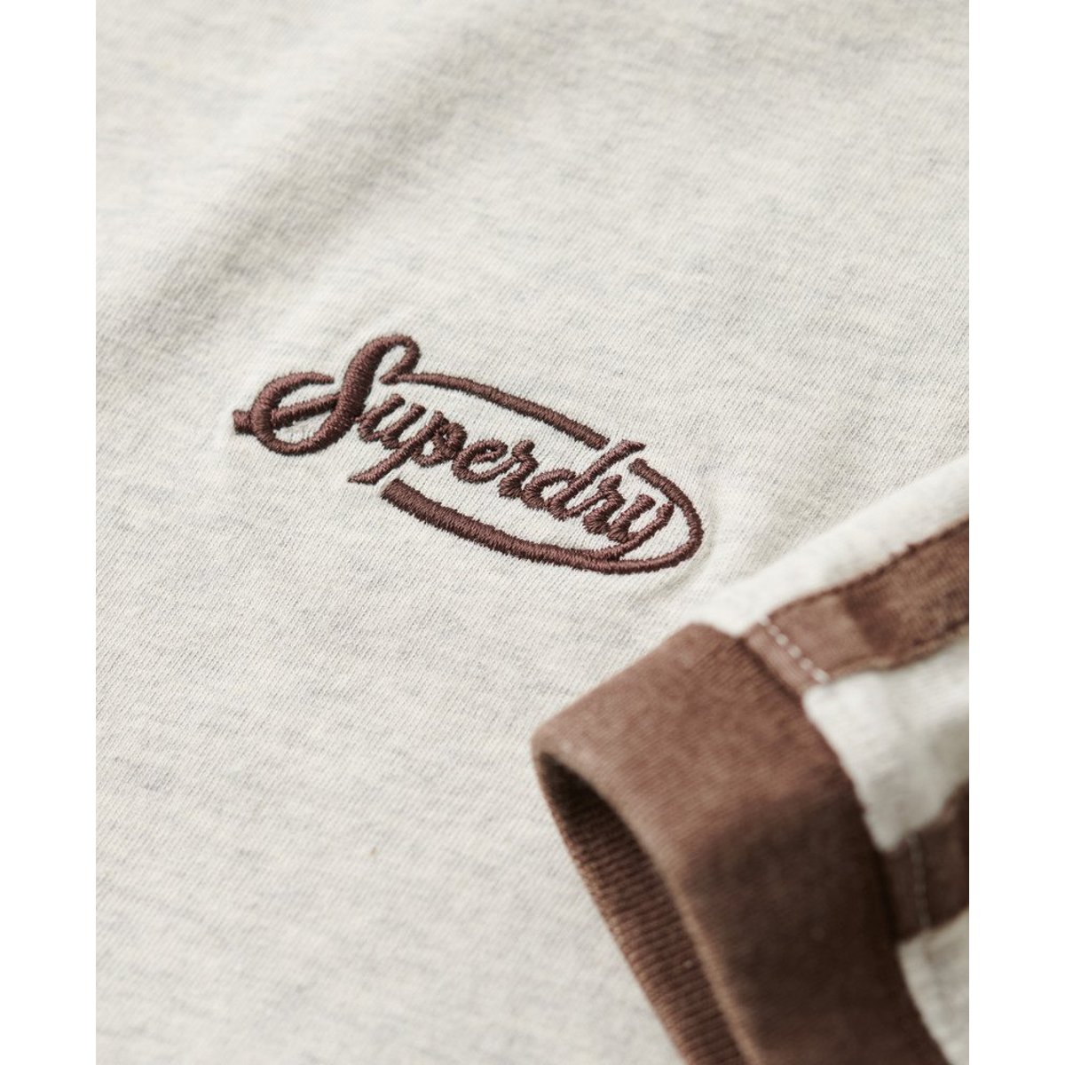 T-shirt rétro à rayures et logo Essential gris éclair moucheté, SUPERDRY