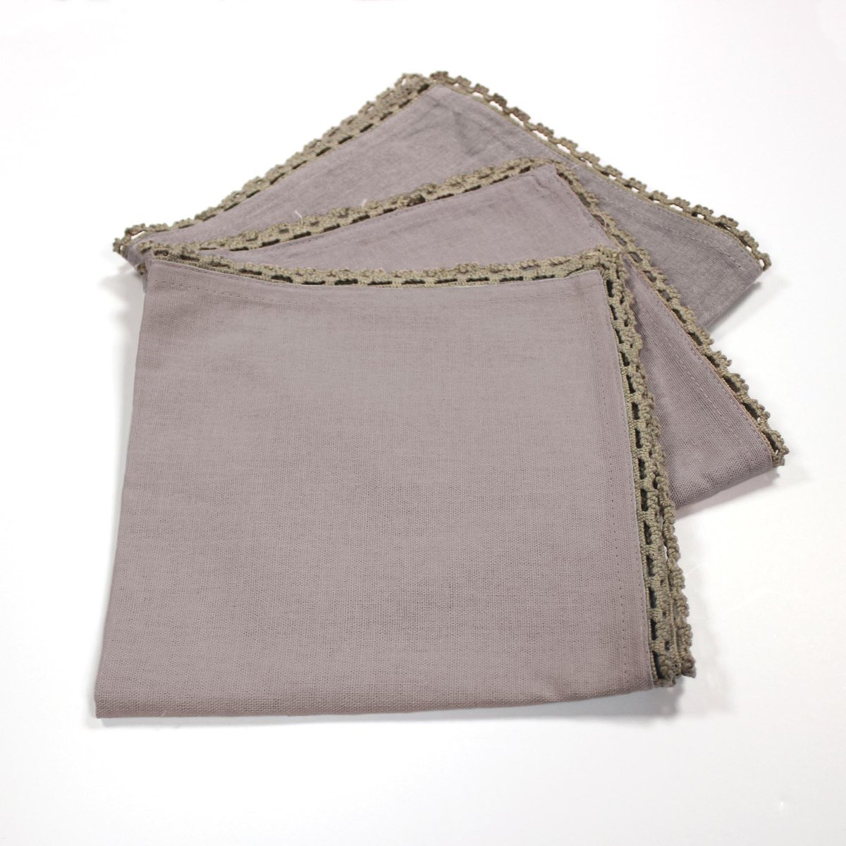 Lot de 3 Serviettes de table Feminas marron, EDEN