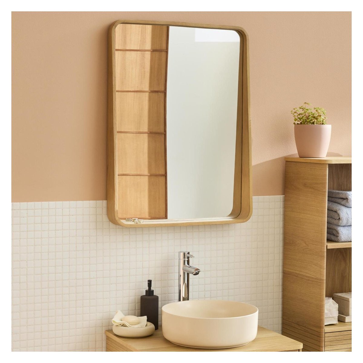 Miroir rectangulaire 60x80cm MARIUS chêne, MOB IN