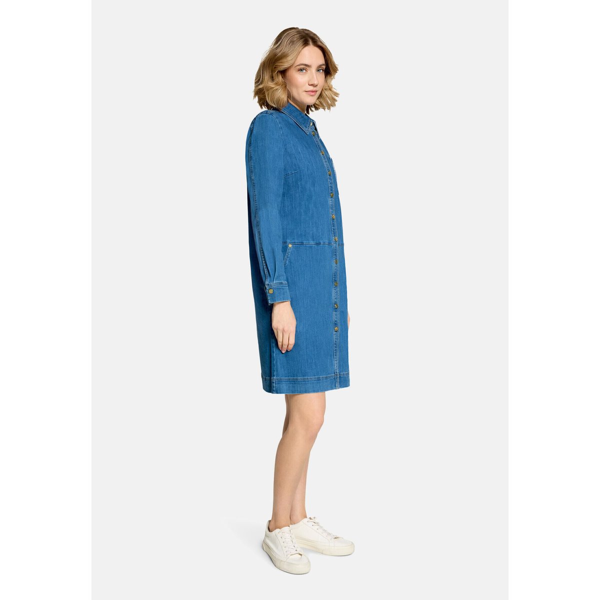 Robe-chemisier à patte de boutonnage bleu, BETTY BARCLAY