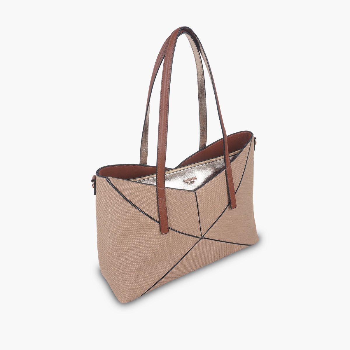 Grand sac shopper Tamelia beige,doré, LOLLIPOPS