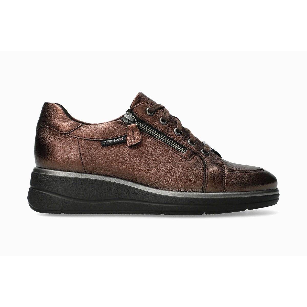Baskets en cuir PELAGIA gris metallique 514, MEPHISTO