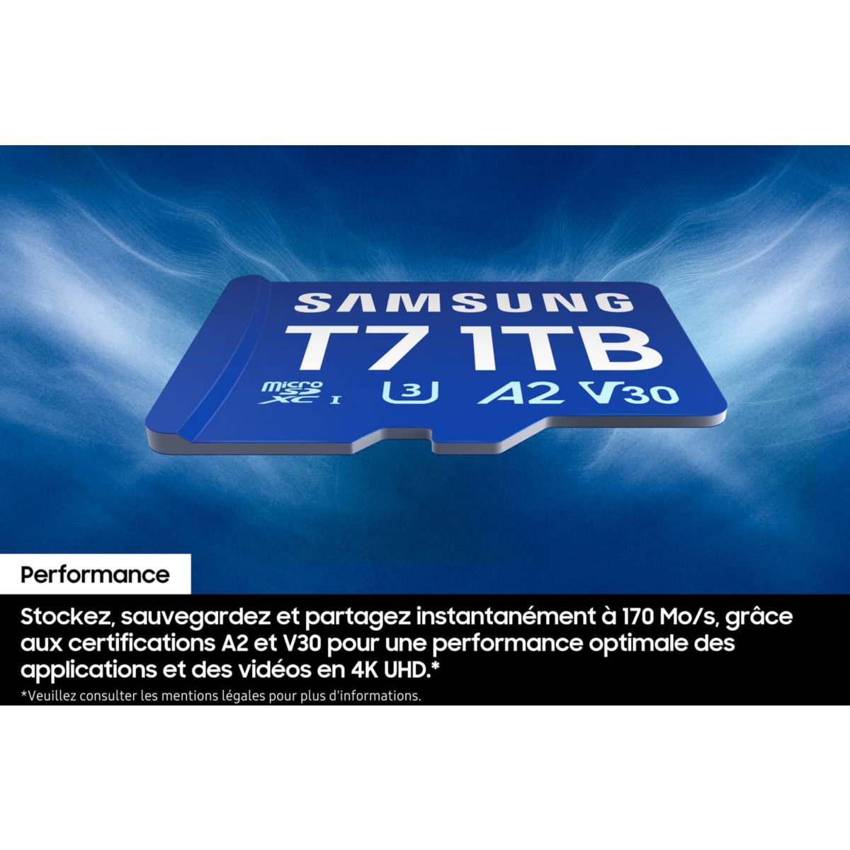 Carte Micro SD T7 256G U3 V30 A2 Classe 10 couleur unique, SAMSUNG