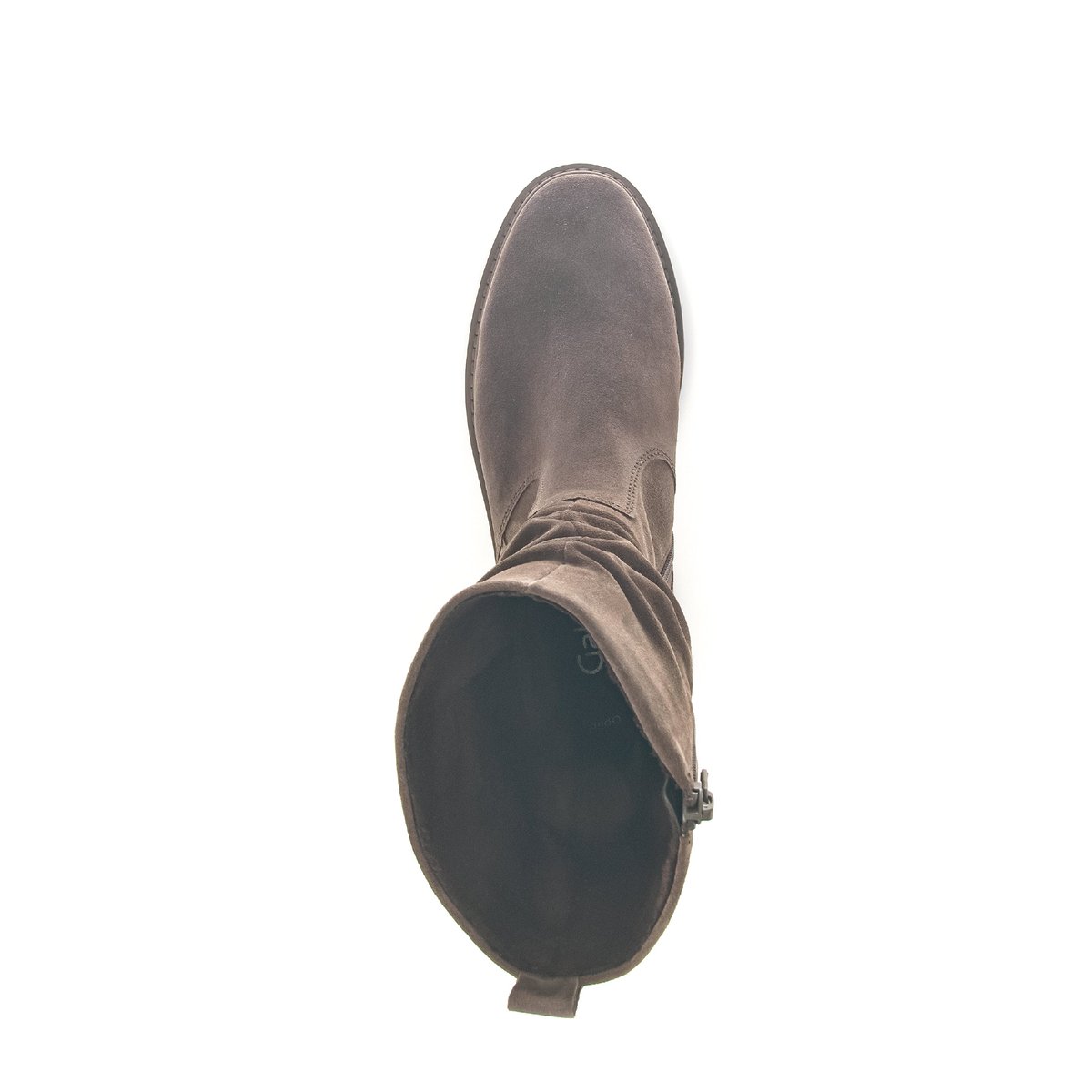 Bottines mid en velours à talon décroché taupe velours, GABOR