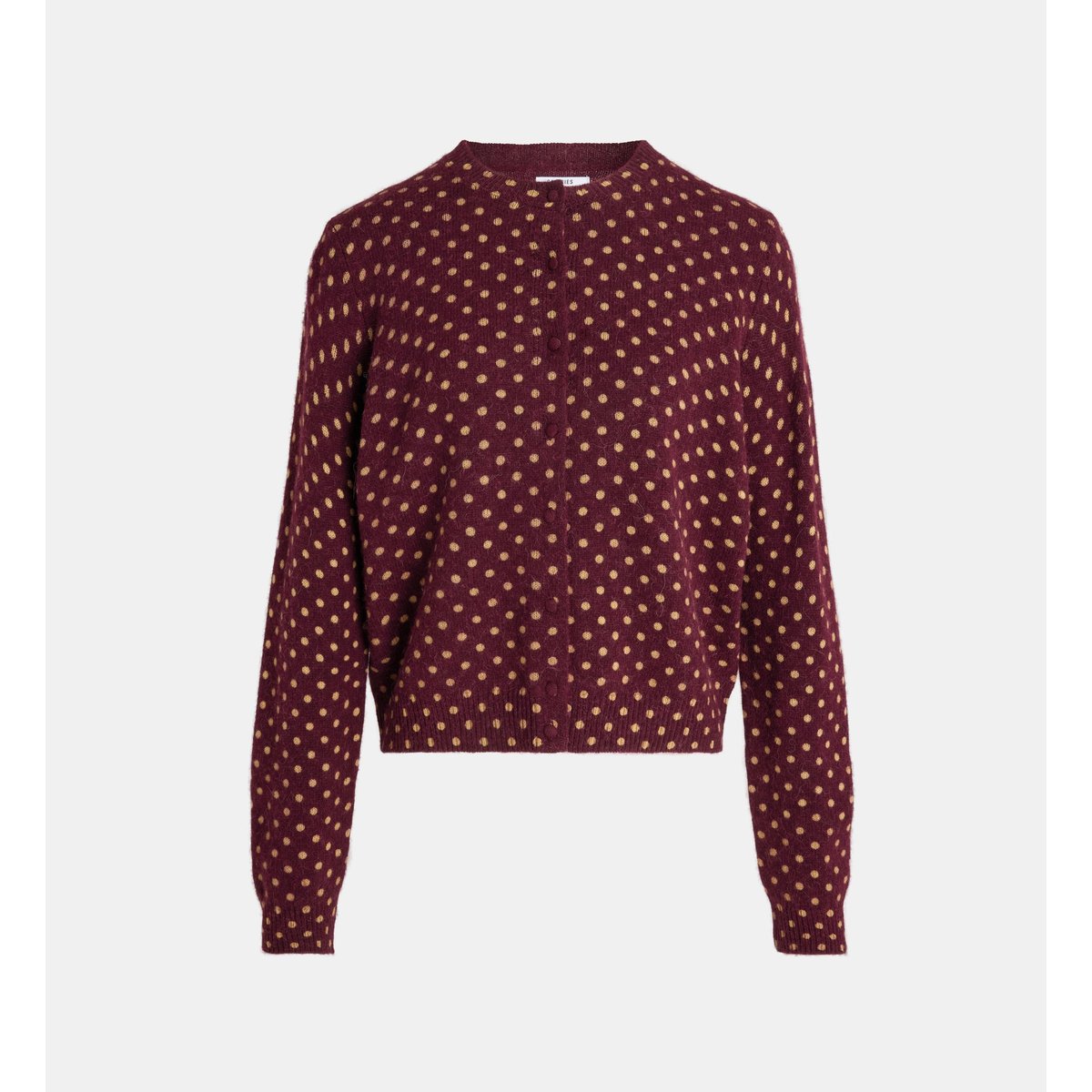 Cardigan droit dionne dot pois maille laine bordeaux, GALERIES LAFAYETTE
