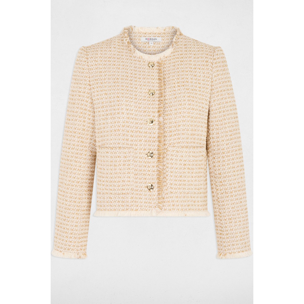 Veste tweed cropped multicolore, MORGAN