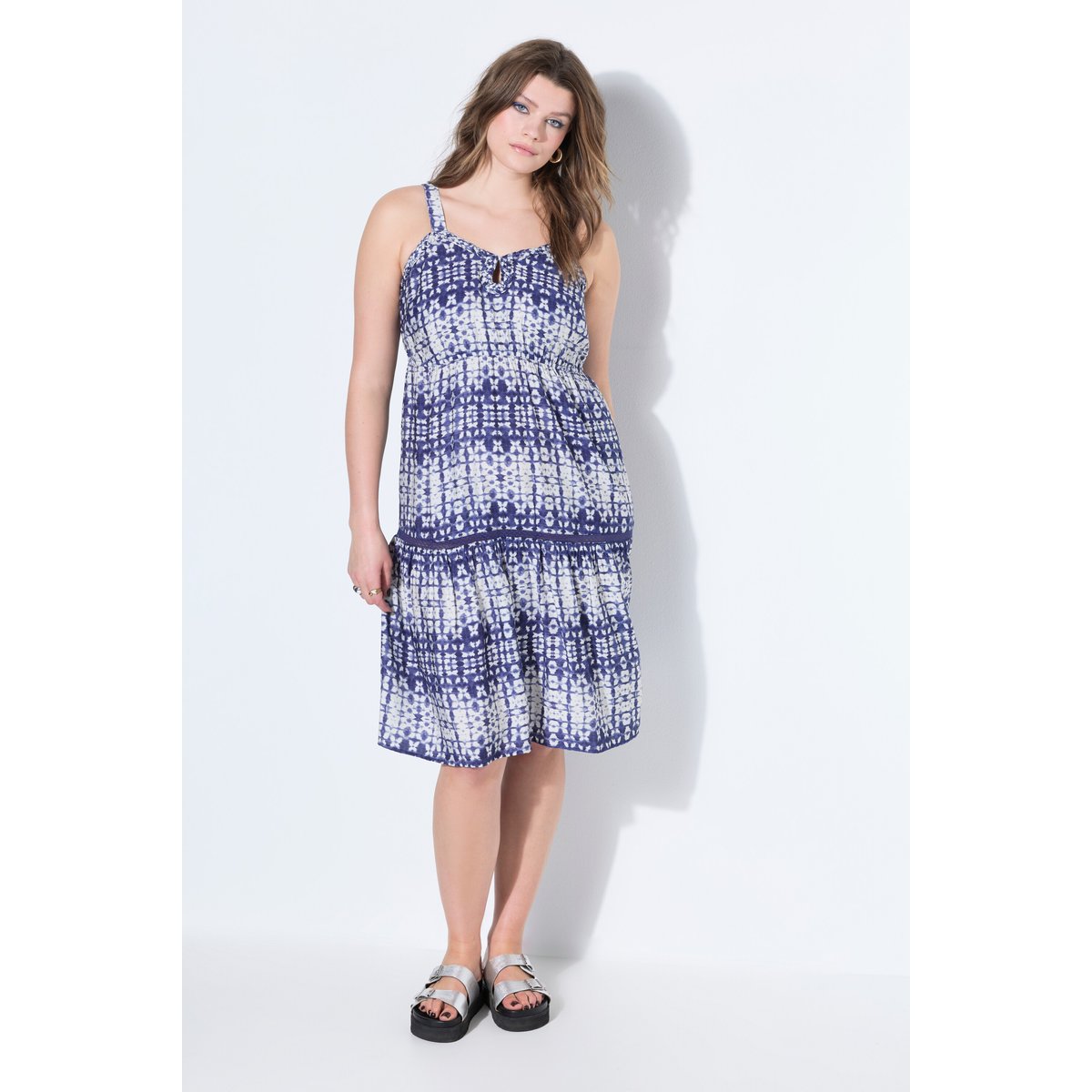 Robe midi, coupe A sans manches bleu foncé, STUDIO UNTOLD
